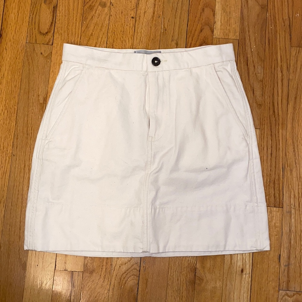 NWT Everlane off white denim mini skirt